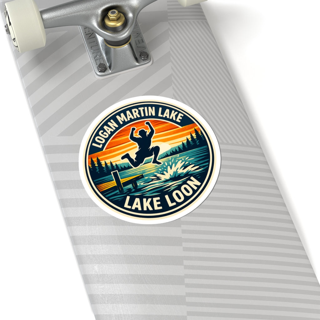 Logan Martin Lake Loon Pier Jump Kiss-Cut Stickers